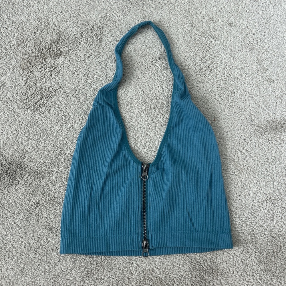 Urban Outfitters Blue Ribbed Top